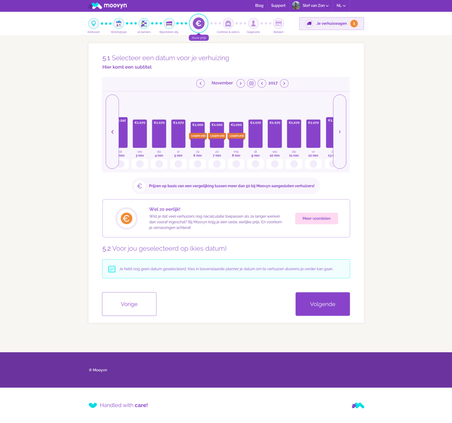 Moovyn booking page